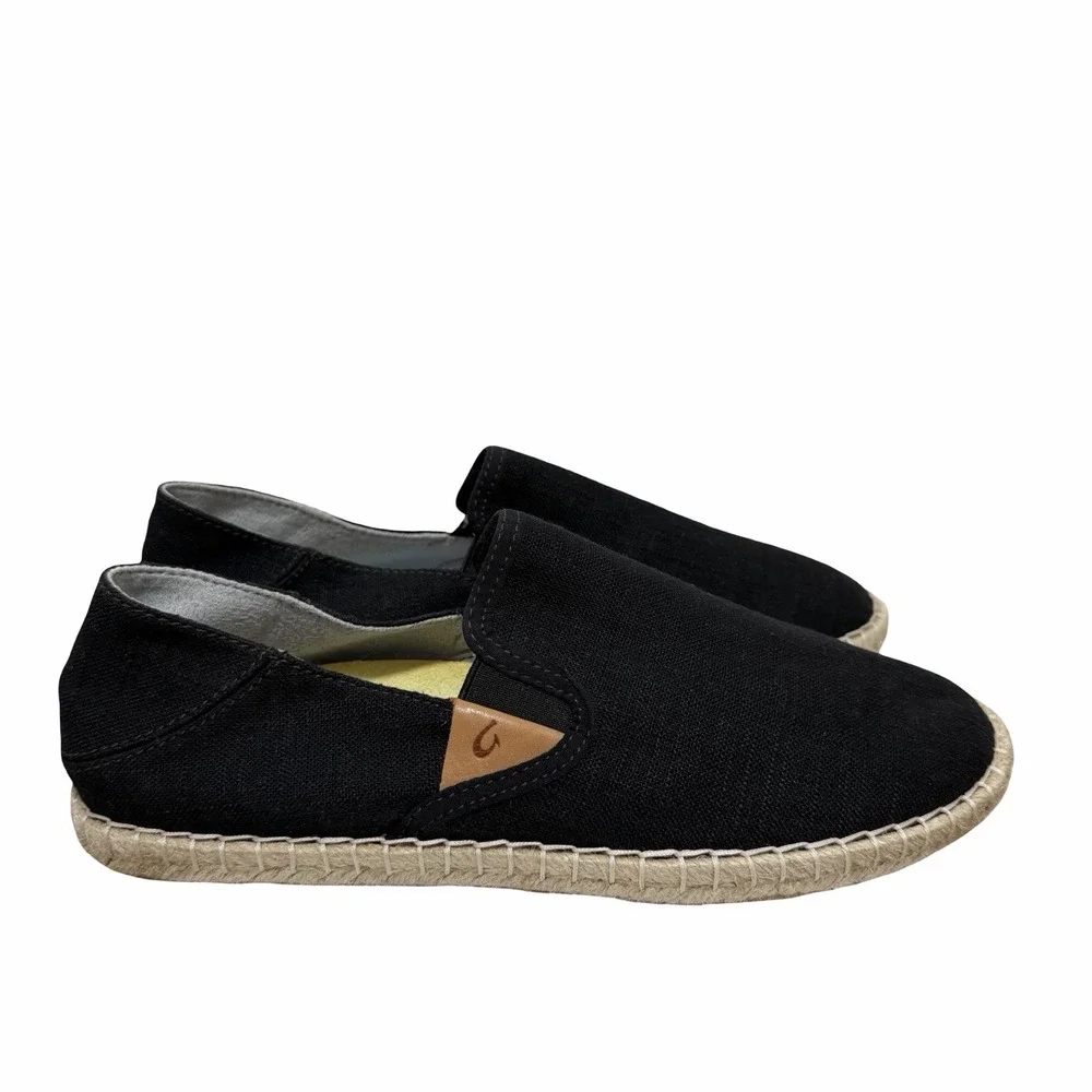 Olukai Womens Kaulu Paa Kapa Slip On Shoes US 8.5 Black Convertible‎ Espadrilles